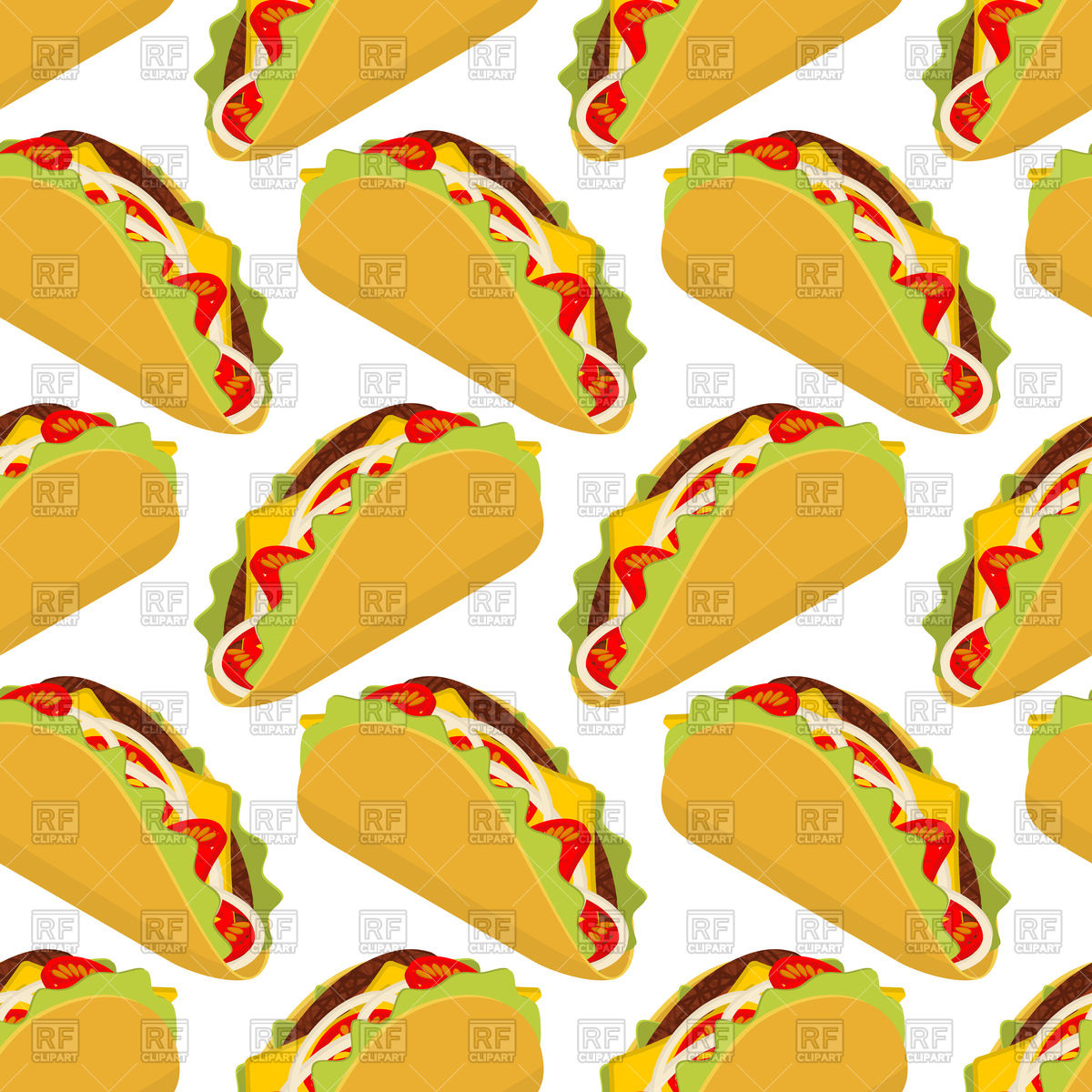 1200x1200 Taco Seamless Pattern Vector Image Of Backgrounds, Textures