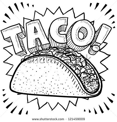 450x470 Doodle Style Mexican Food Taco Sketch In Vector Format Tacocat