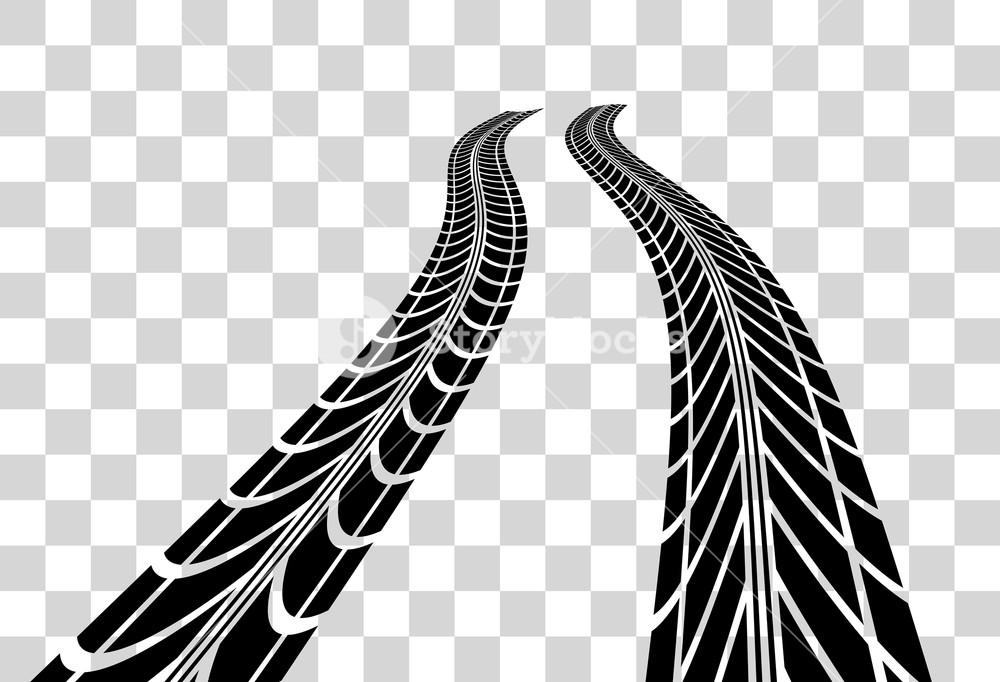 1000x682 Tire Tracks Vector Illustration On Checkered Background Royalty