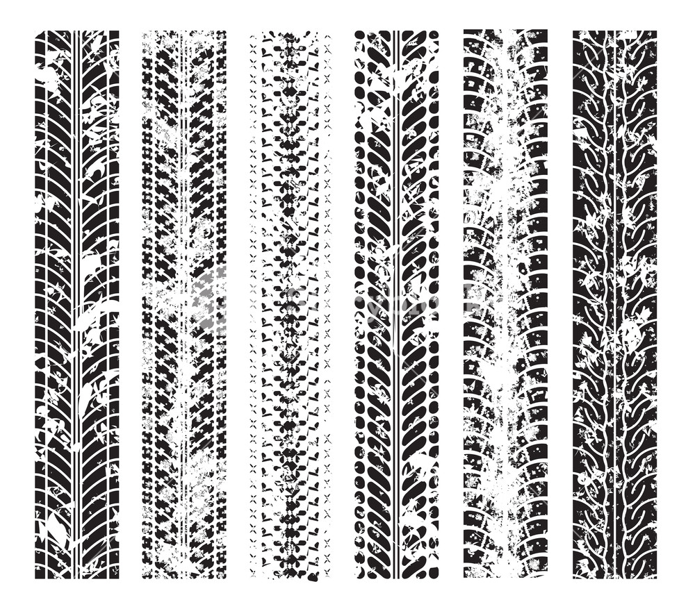 1000x877 Tire Tracks Vector Illustration On White Background Royalty Free