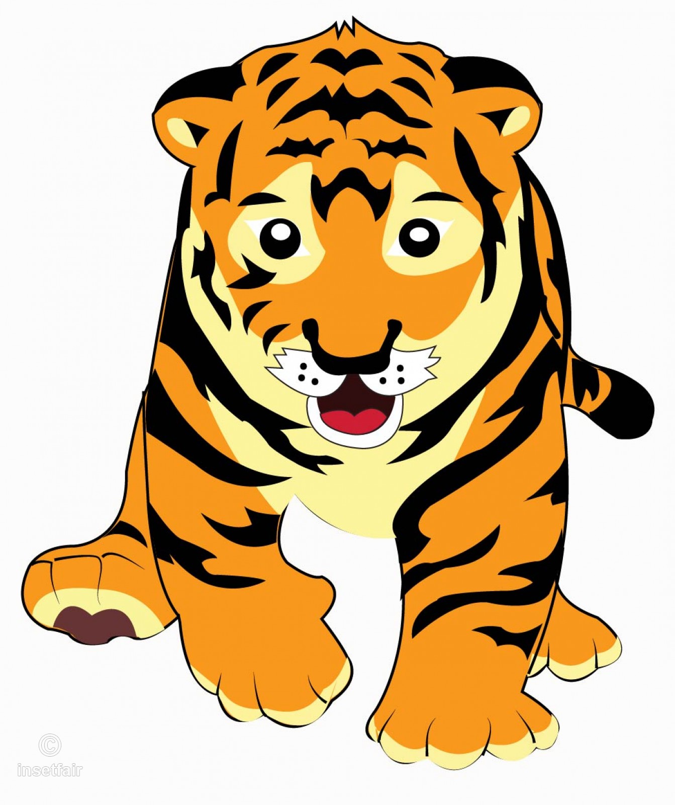 1343x1600 Cartoon Walking Tiger Free Vector For Commercial Use