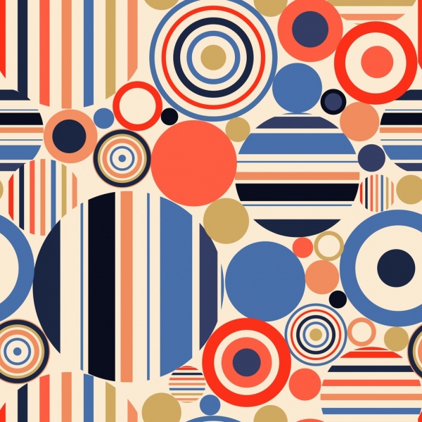 Geometric Abstract Pattern Colorful Flat Circles Decoration Free 600x600 Geometric Abstract Pattern Colorful Flat Circles Decoration Free