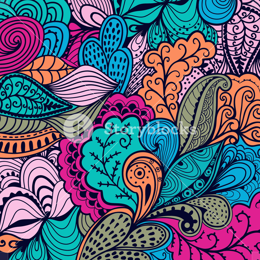 Vector Abstract Texture With Abstract Flowers Endless Background 1000x1000 Vector Abstract Texture With Abstract Flowers Endless Background