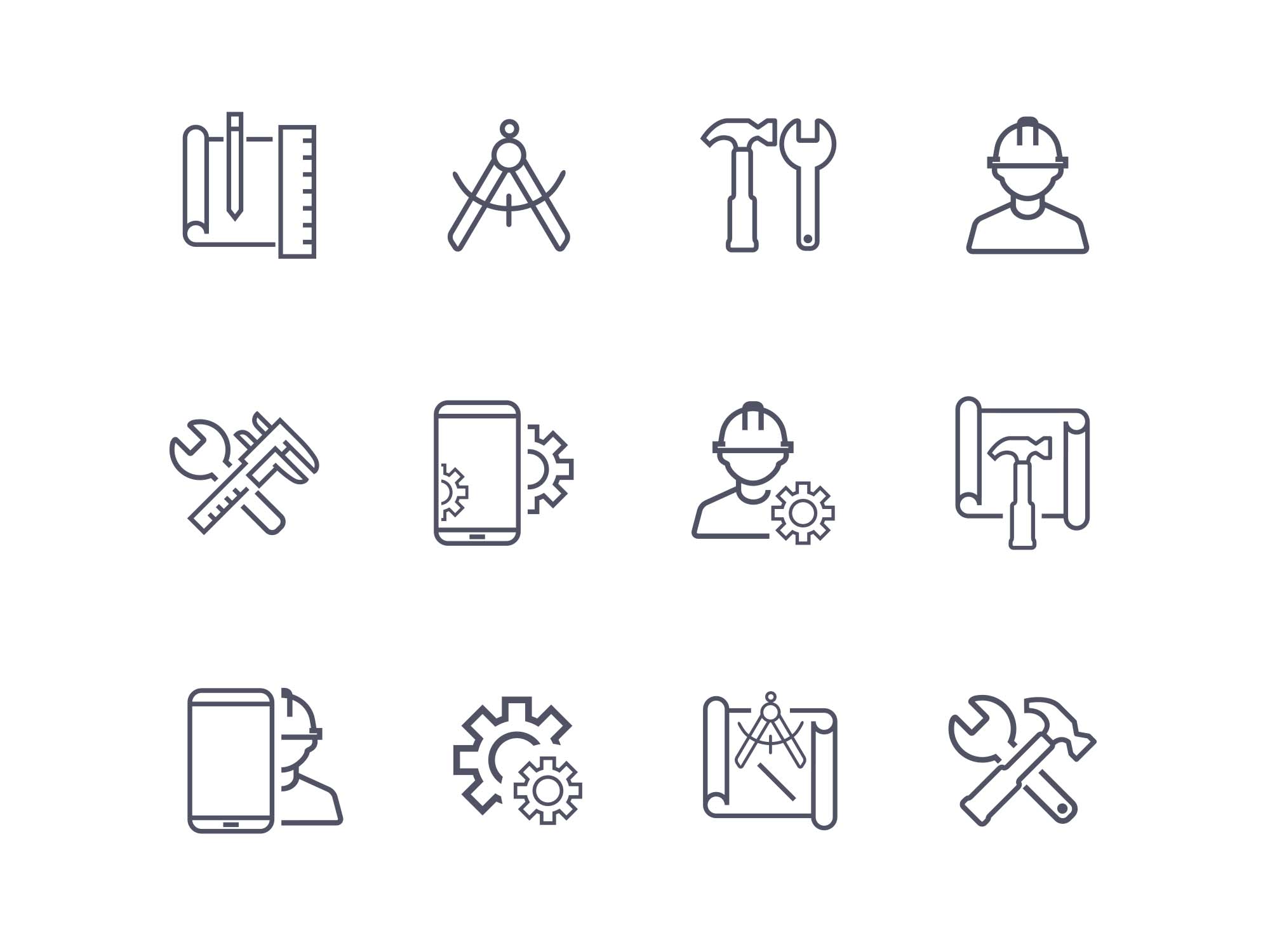 Free Vector Work Construction Icons 2000x1500 Free Vector Work Construction Icons