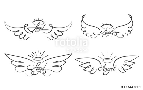 Angel Wings Drawing Vector Illustration Winged Angelic Tattoo 500x317 Angel Wings Drawing Vector Illustration Winged Angelic Tattoo