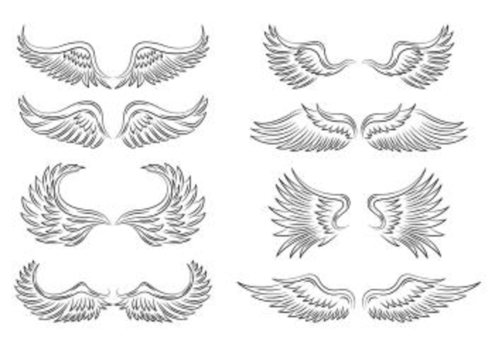 Set Of Angel Wings Icons 700x490 Set Of Angel Wings Icons