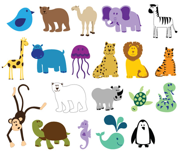 600x517 Colorful Vector Animals Download Free Vector Art Free Vectors