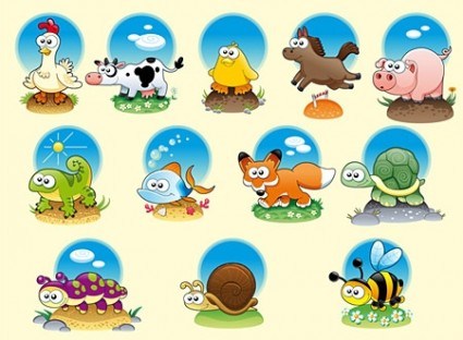 425x312 Cute Cartoon Vector Animals