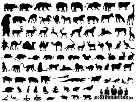 456x342 Free Free Vector Animals Silhouettes Collections Clipart