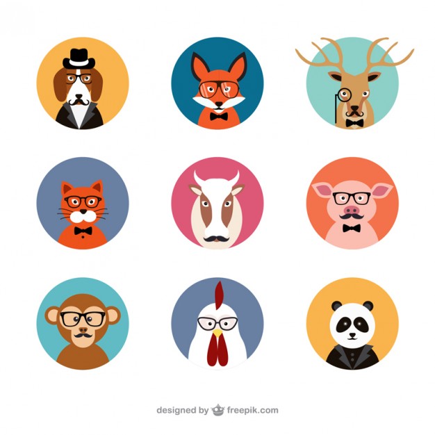 626x626 Animal Avatars Free Vector
