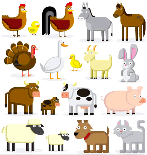 500x527 Animals On Farm Free Illustration Vector Free Download