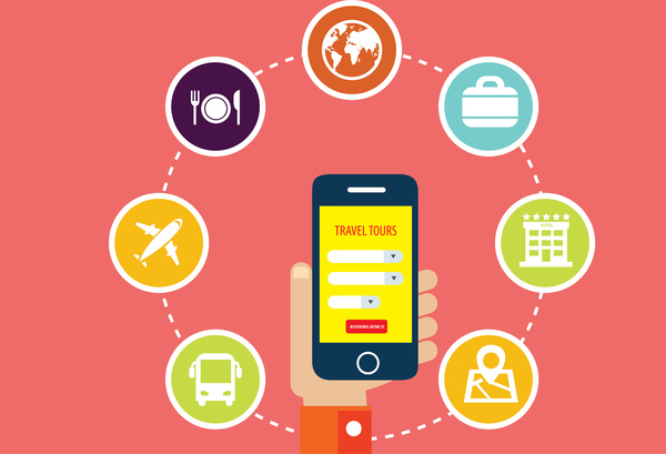 600x409 Travel App Icons Interface Free Vector In Adobe Illustrator