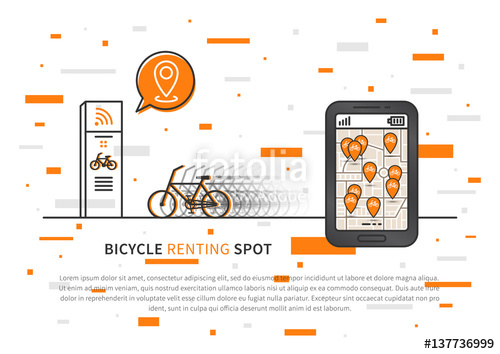 Application To Look For Bikes Vector Illustration Mobile App 500x354 Application To Look For Bikes Vector Illustration Mobile App