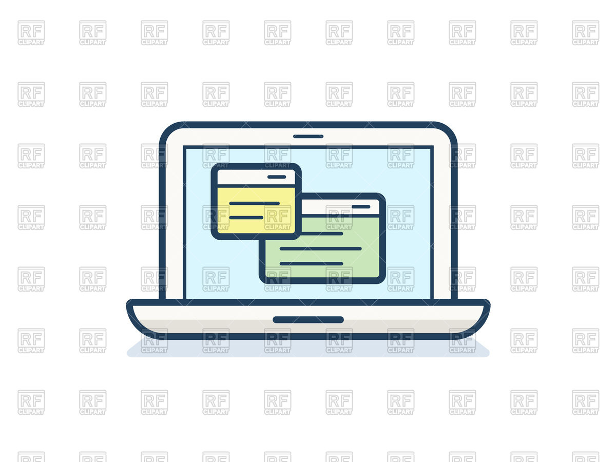 Laptop Icon With Two Application Windows Vector Image 1200x900 Laptop Icon With Two Application Windows Vector Image