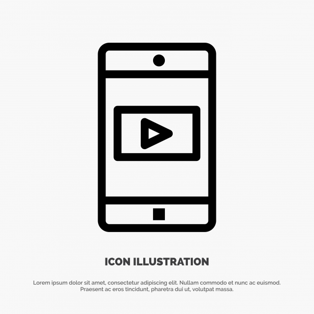 Application Mobile Mobile Application Video Line Icon Vector, App 640x640 Application Mobile Mobile Application Video Line Icon Vector, App