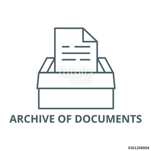 500x500 Archive Of Documents Line Icon, Vector Archive Of Documents