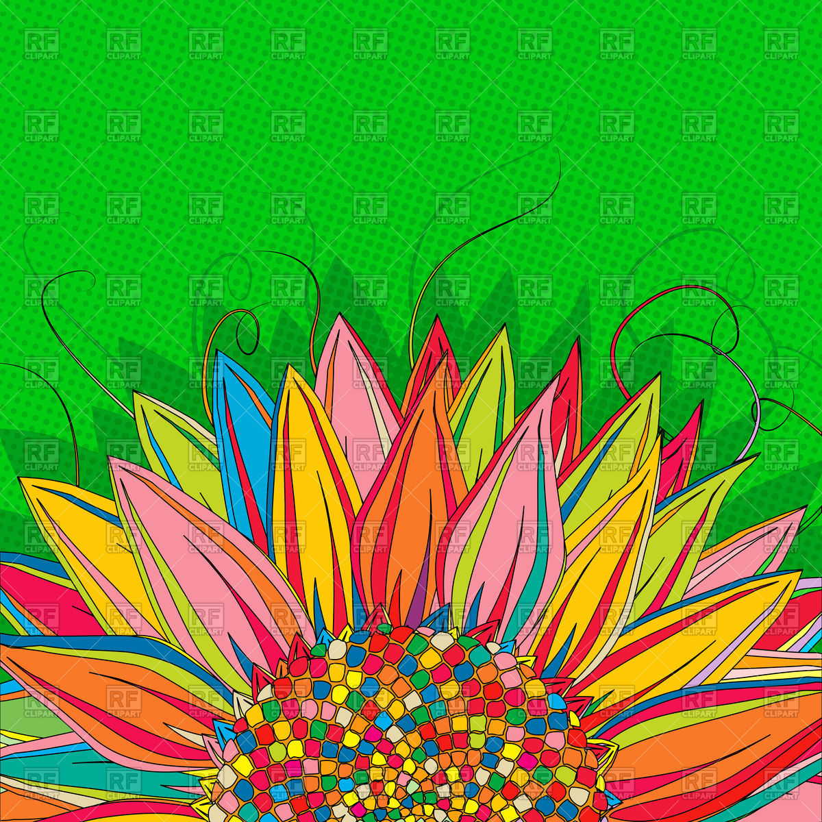 Sunflower Pop Art Background Vector Image Of Backgrounds, Textures 1200x1200 Sunflower Pop Art Background Vector Image Of Backgrounds, Textures