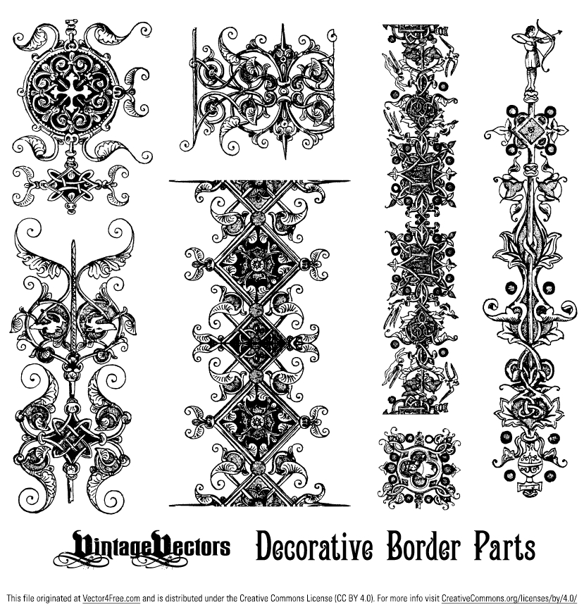 829x869 Decorative Borders Elements Free Vector Art Throughout
