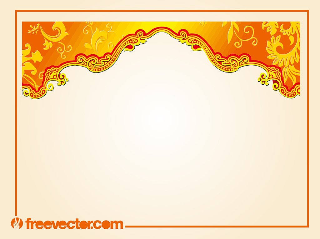 1024x765 Border With Floral Scrolls Vector Art Graphics