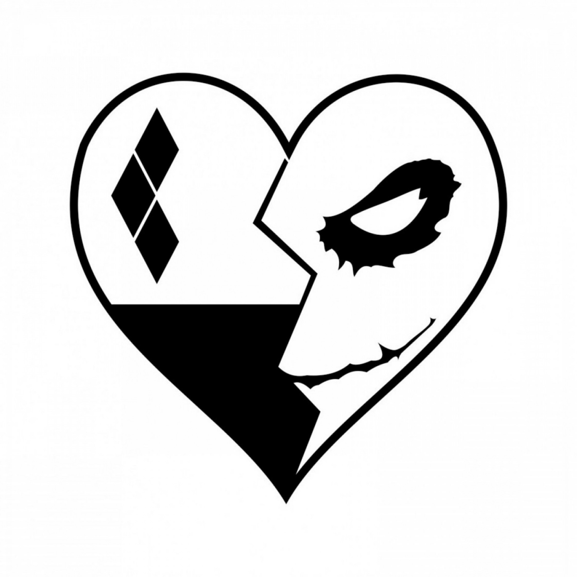 2246x2246 Joker And Harley Quinn Heart Graphics Design Dxf Png Cdr