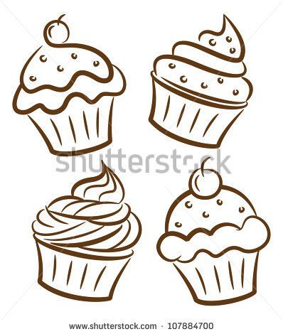 398x470 Cupcake Drawing Free Vector Download