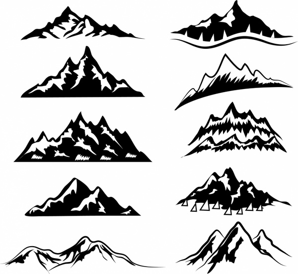 600x551 Mountain Vector Art Group With Items