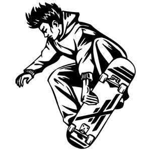 300x300 Skateboarding Skateboard Clipart Vinyl Cutter Plotter Vector Art
