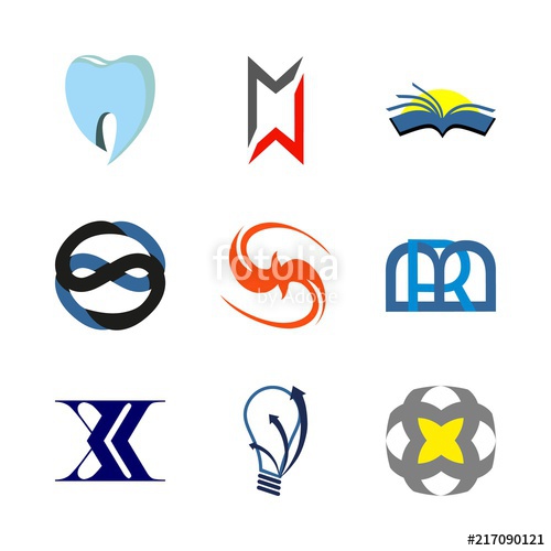 500x500 Logo Vector Icons Set Car Brand Logo, Florist Market Logo