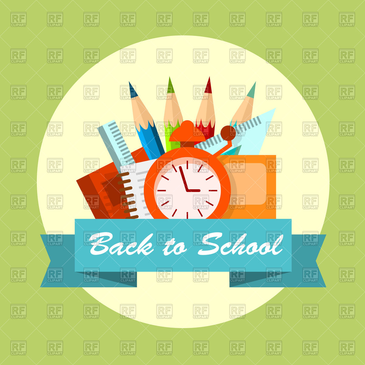 Back To School Poster With School Stationery Free Vector Image 1200x1200 Back To School Poster With School Stationery Free Vector Image