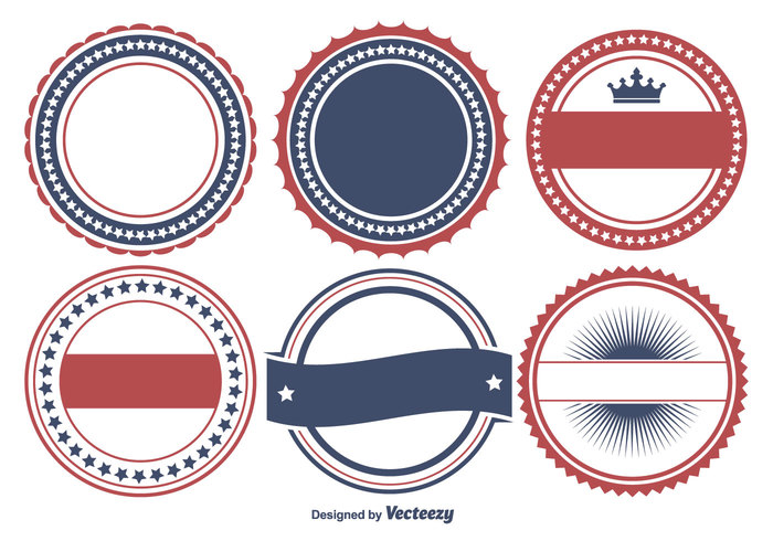 700x490 Colorful Patriotic Badge Shape Set Free Vectors Ui Download