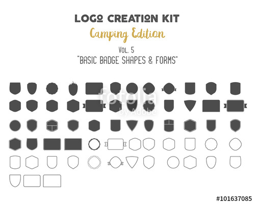 500x400 Logo Creation Kit Bundle Camping Edition Set Basic Badge Shapes
