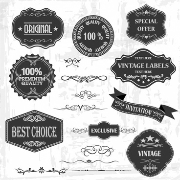 368x368 Vintage Label Shapes Free Vector Download