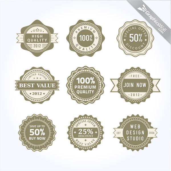 600x600 Free Vector Badges And Labels Graphicswall