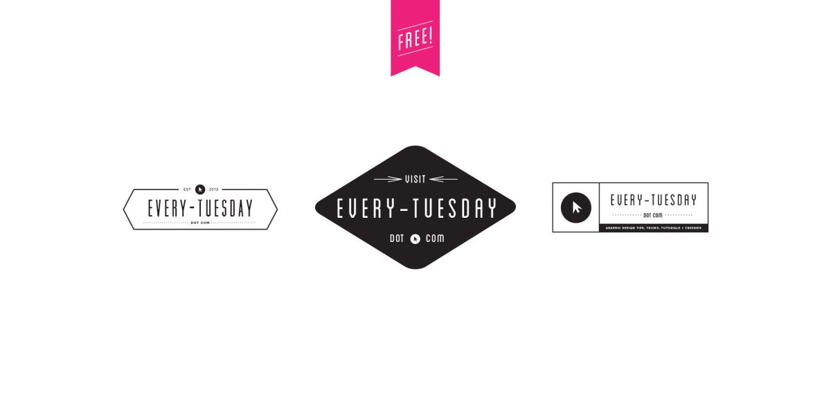 1200x580 Freebie Vector Hipster Badges