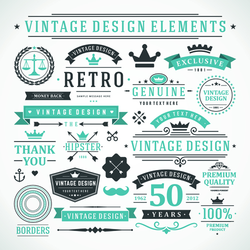 500x500 Vintage Robbon Banner With Labels Vector Free Download