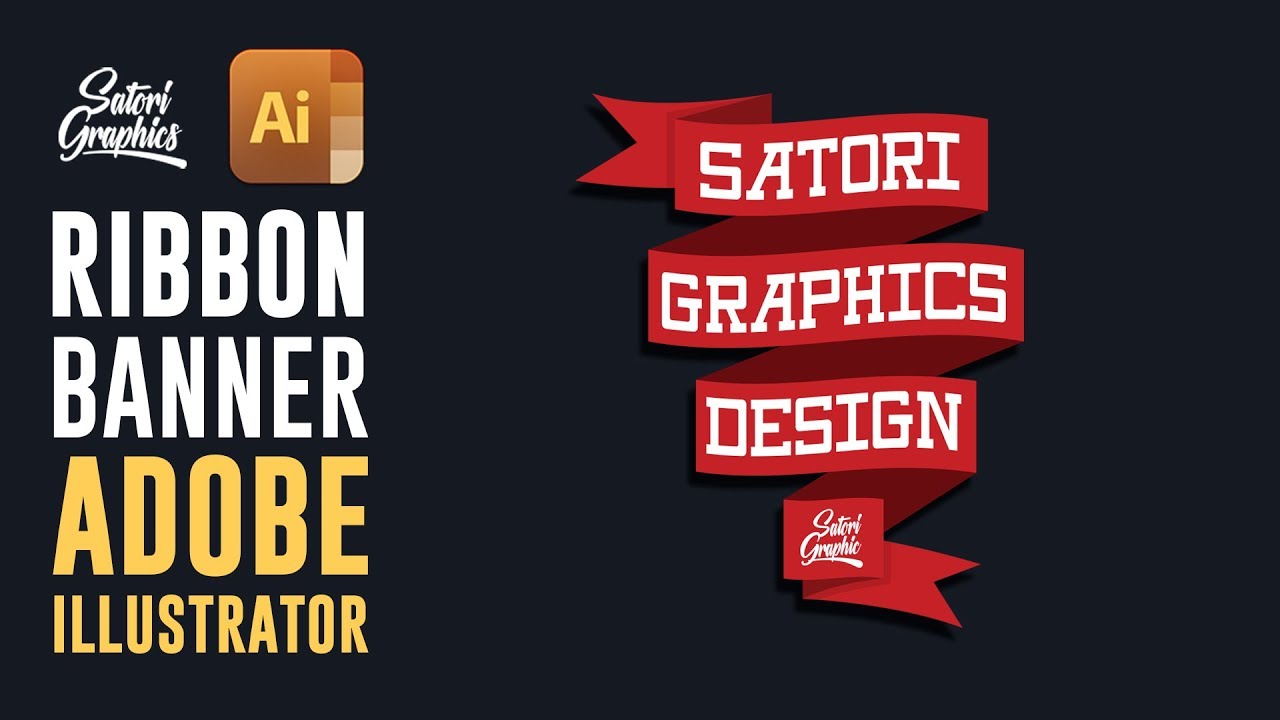 1280x720 Vector Ribbon Banner Adobe Illustrator Satori Graphics