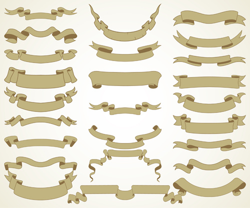 500x416 Vector Vintage Ribbon Banners Design Free Vector In Encapsulated