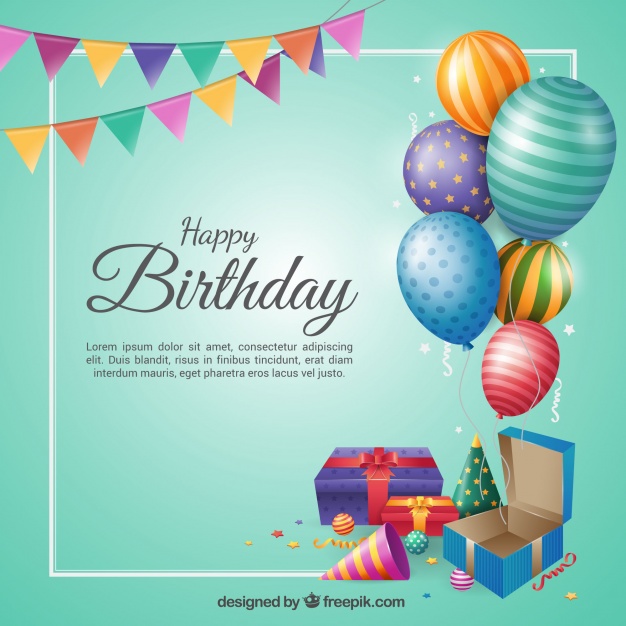 626x626 Birthday Background In Flat Design Vector Free Download