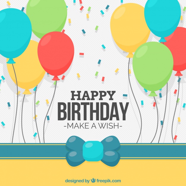626x626 Birthday Background With Balloons And Confetti Vector Free Download
