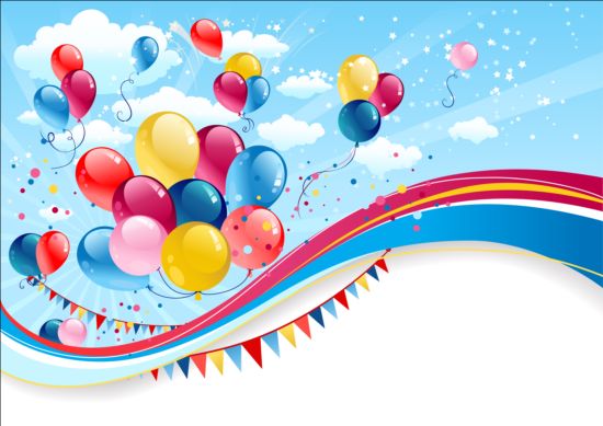 550x389 Bright Birthday Background Design Vector Free Download