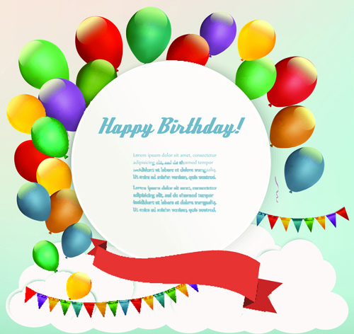 500x472 Circle With Balloons Birthday Background Vector Free Vector