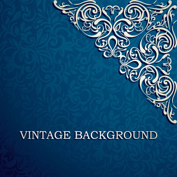 600x600 Exquisite Floral Blue Background Vector Graphics My Free