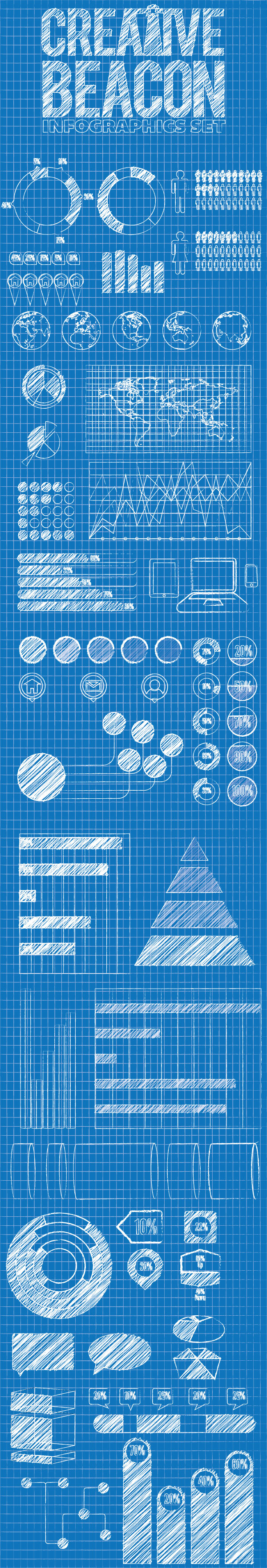 600x3518 Free Blueprint Infographic Elements Creative Beacon