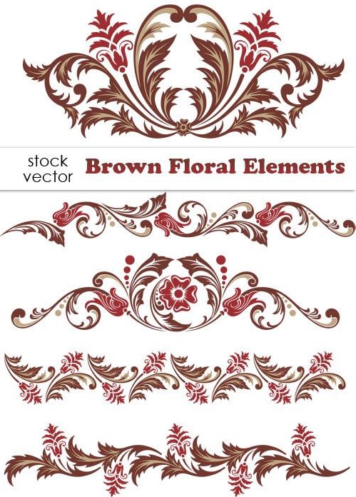 499x696 Brown Floral Design Elements Vector Borders Free Vectors Ui