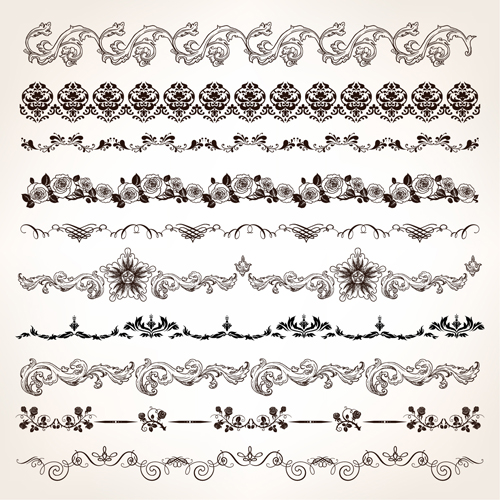 500x500 Set Of Vintage Design Elements Vector Borders Over Millions
