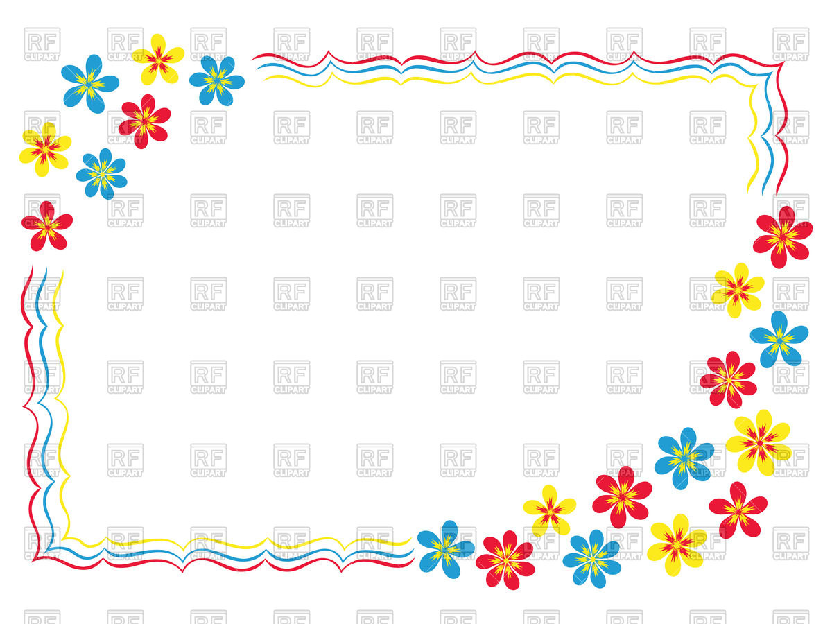 1200x900 Simple Cartoon Frame With Floral Corners And Wavy Border Vector