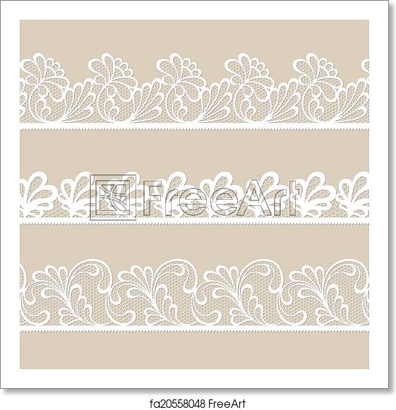 561x581 Free Art Print Of Set Of Lace Vector Borders Set Of White Lace