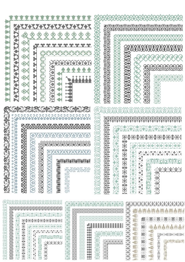 595x842 Set Of Floral Vector Borders Free Vector Cdr Free Download