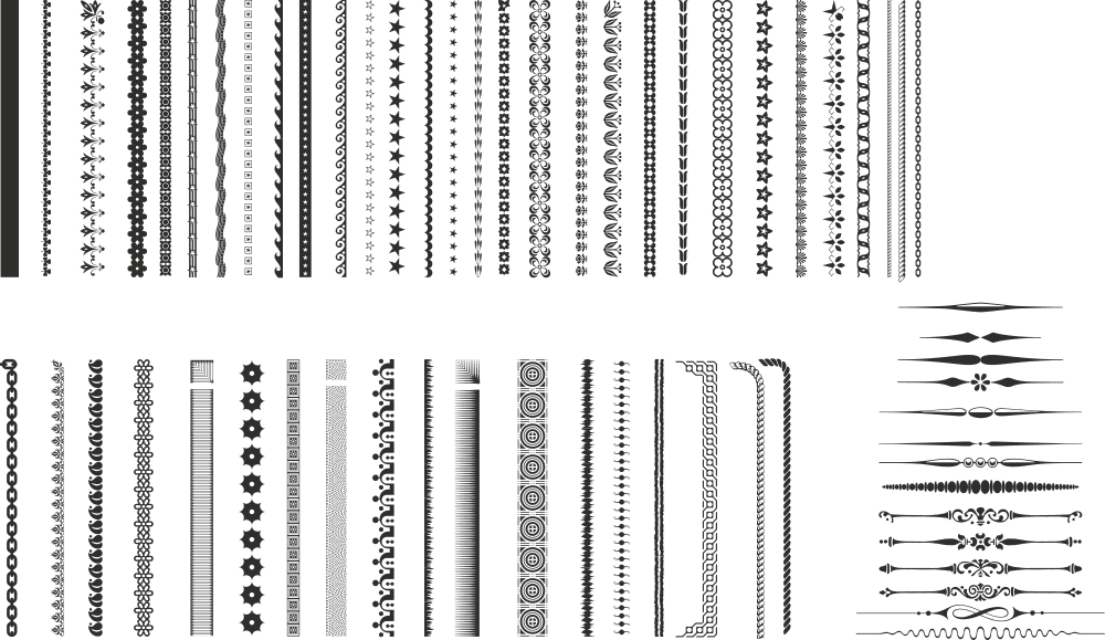 1000x579 Set Of Vector Borders And Lines Free Vector Cdr Free Download