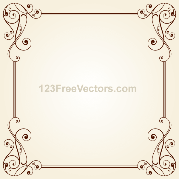 600x600 Frame Design Vector Border